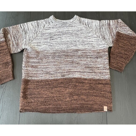Weatherproof Vintage Men's Brown Heather Gradient‎ Cable Knit Sweater Size Large - Picture 1 of 7